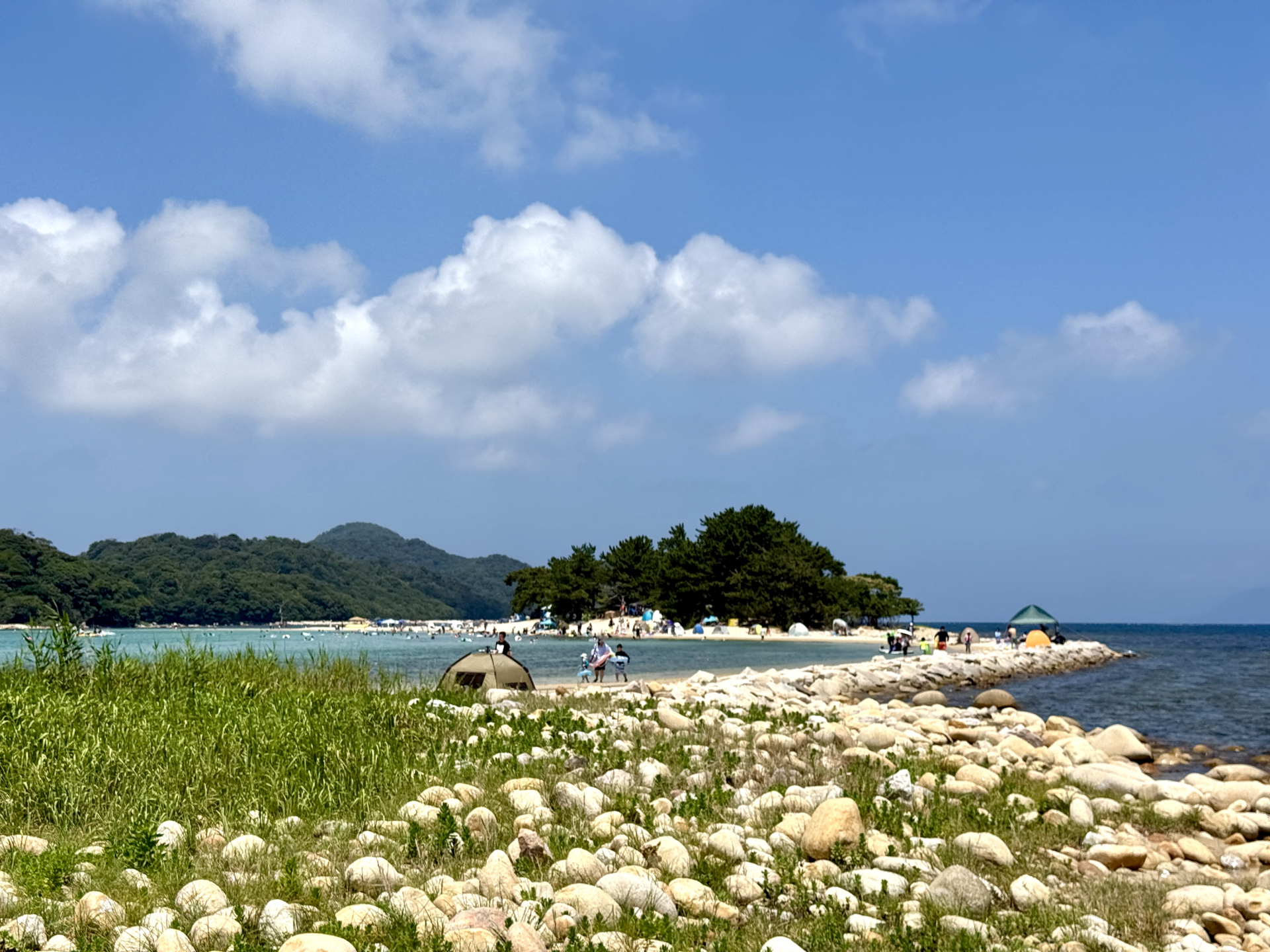 真夏の敦賀湾の水島