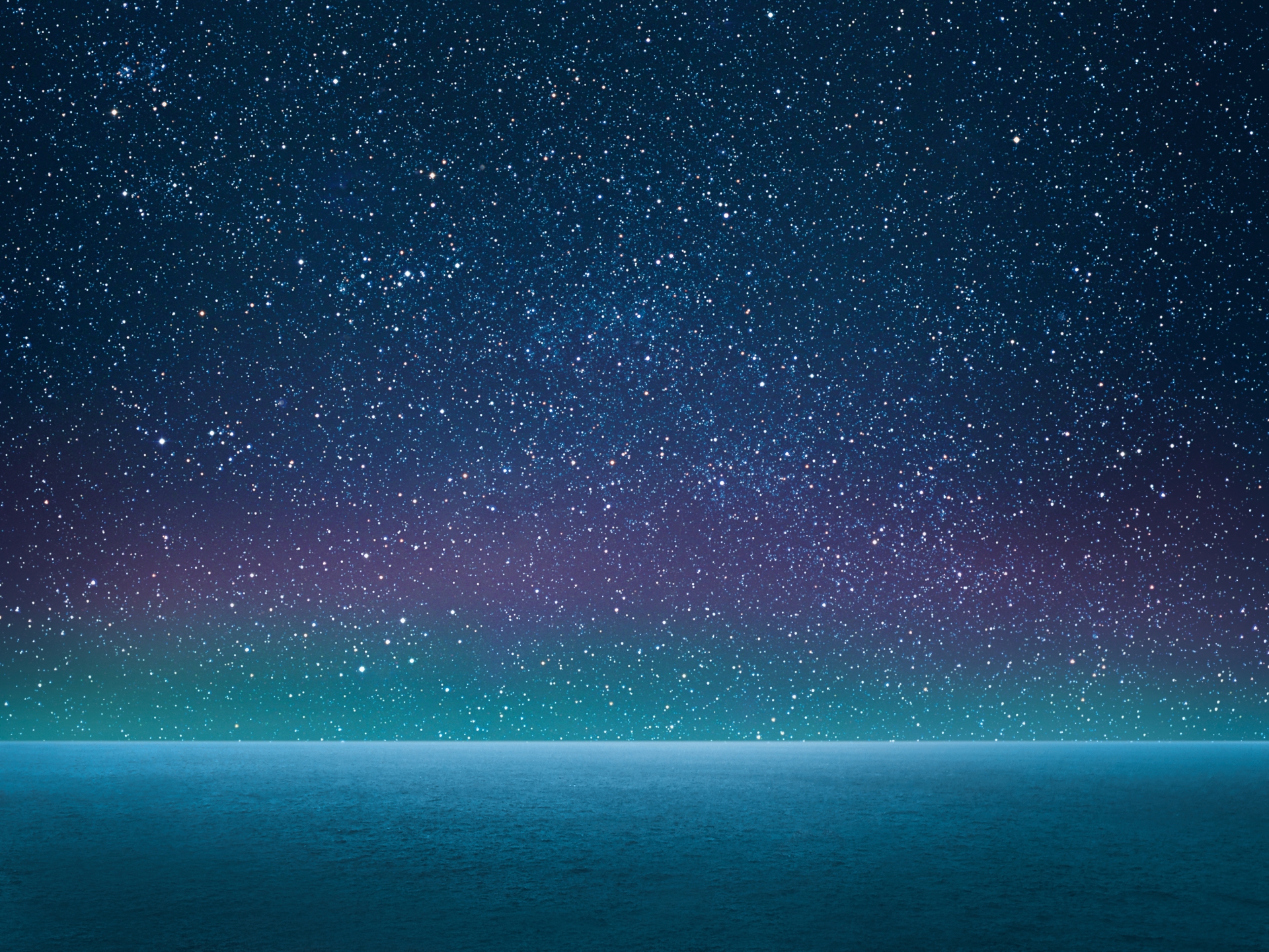 星空と海　夜の水平線