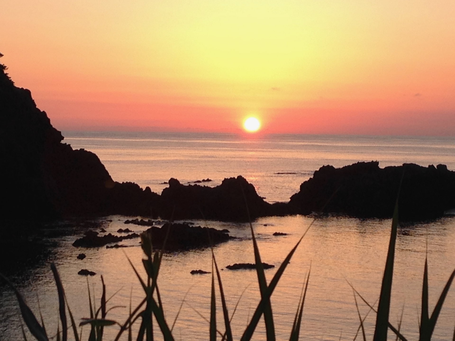 式根島の夕陽